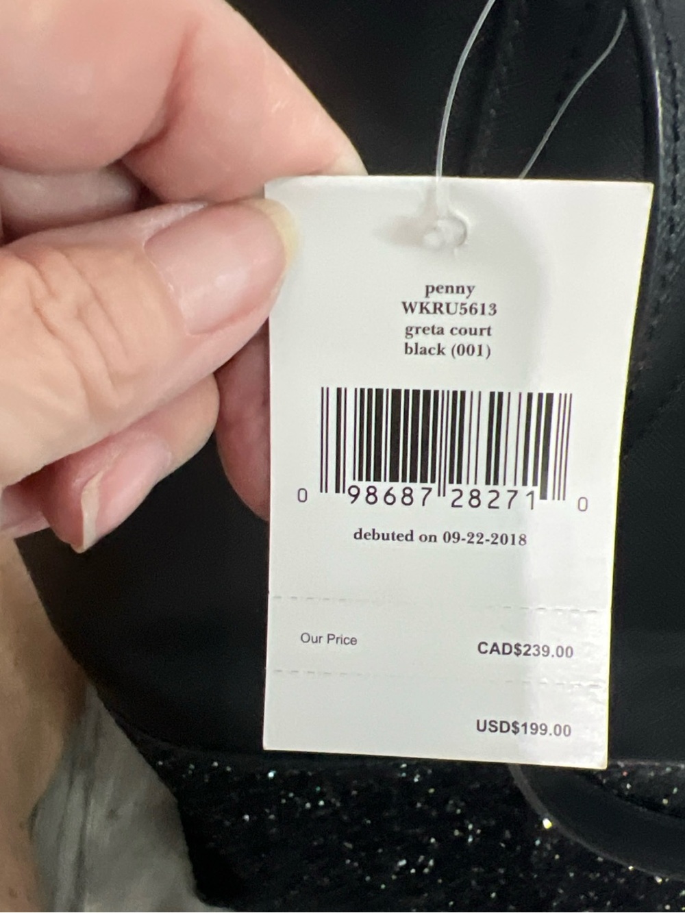kate spade Greta Court Penny Black Glitter Tote with Matching Wallet - Picture 5 of 7